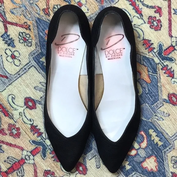 VTG Dolce by Pierre Black Duponie Kitten Heels Sz.9.5 - Picture 13 of 13